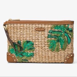 Michael Kors Straw Clutch New With Tags